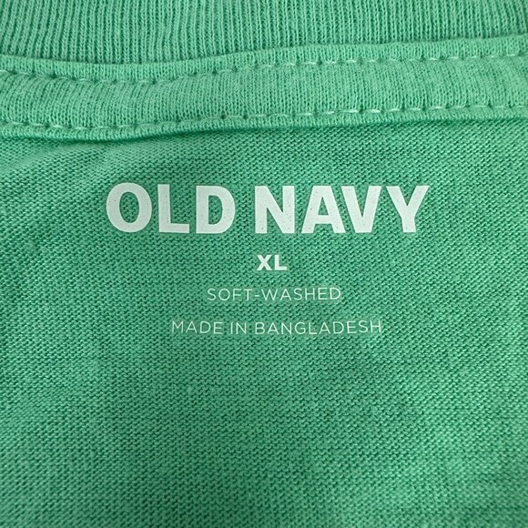 Old Navy Mens Green Soft-Washed T-Shirt Size XL Cotton/Polyester Blend - Picture 3 of 6